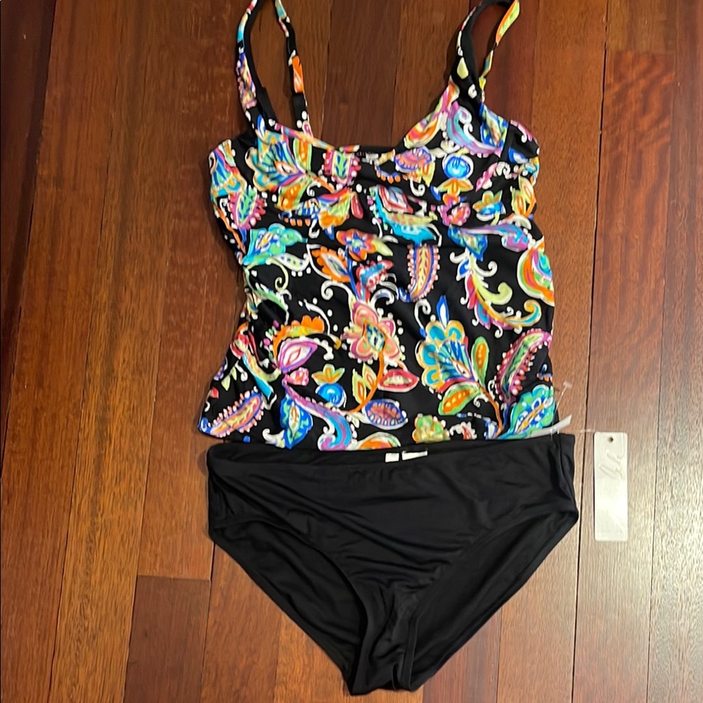 Anne Cole Multicolor Paisley Tankini NWT Medium